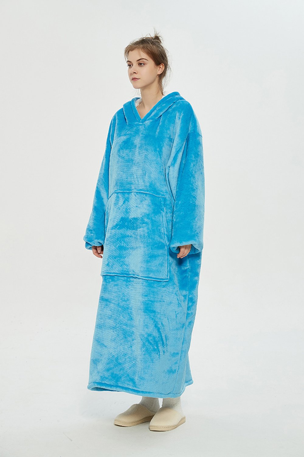 Oversized extra long hoodie（light blue）