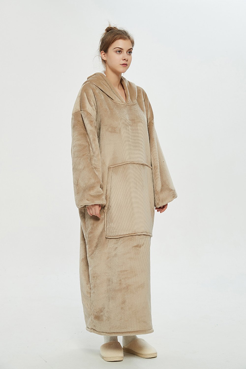 Oversized extra long hoodie（khaki）