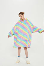 Load image into Gallery viewer, Oversized Light Wearable lanket Sweatshirt(light rainbow)
