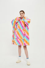 Load image into Gallery viewer, Oversized Light Wearable lanket Sweatshirt(dark rainbow)

