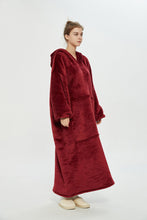 Load image into Gallery viewer, Oversized extra long hoodie（wine red）
