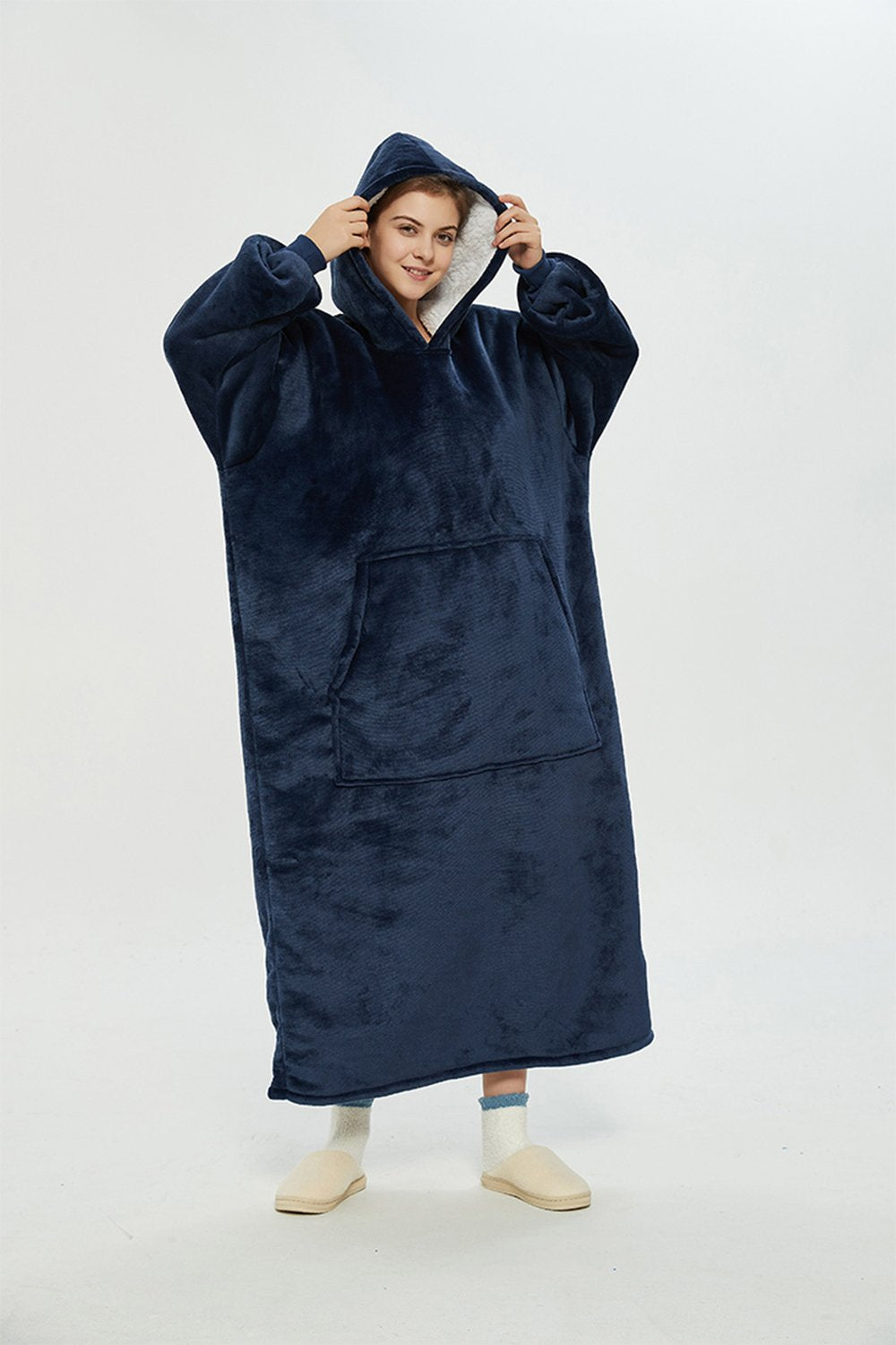 Oversized extra long hoodie（navy blue）