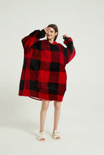 Load image into Gallery viewer, Oversized hoodie（red grid）
