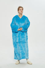 Load image into Gallery viewer, Oversized extra long hoodie（light blue）
