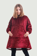 Load image into Gallery viewer, kid oversized hoodie（Wine red）
