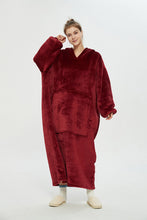 Load image into Gallery viewer, Oversized extra long hoodie（wine red）
