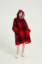 Load image into Gallery viewer, Oversized hoodie（red grid）
