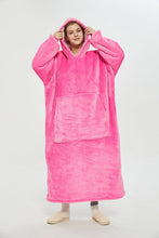 Load image into Gallery viewer, Oversized extra long hoodie（rose red）
