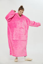 Load image into Gallery viewer, Oversized extra long hoodie（rose red）
